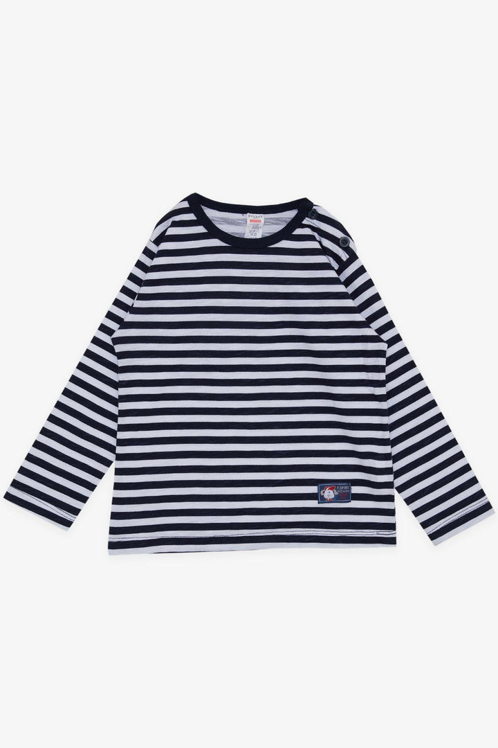 BRE Breeze Baby Boy Long Sleeve T-Shirt with Patched Hat Dog Printed 9 Months-3 Years, Navy Blue - Naples