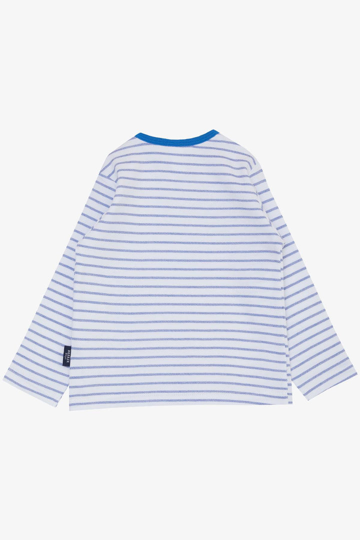 BRE Breeze Baby Boy Long Sleeve T-Shirt Striped 9 Months-3 Years, White - Walsall