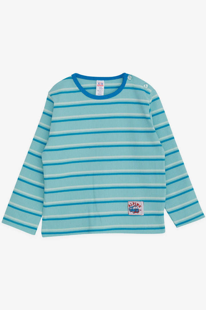 BRE Breeze Baby Boy Long Sleeve T-Shirt with Double Decker Bus Print 9 Months-3 Years, Turquoise - Rouyn-Noranda