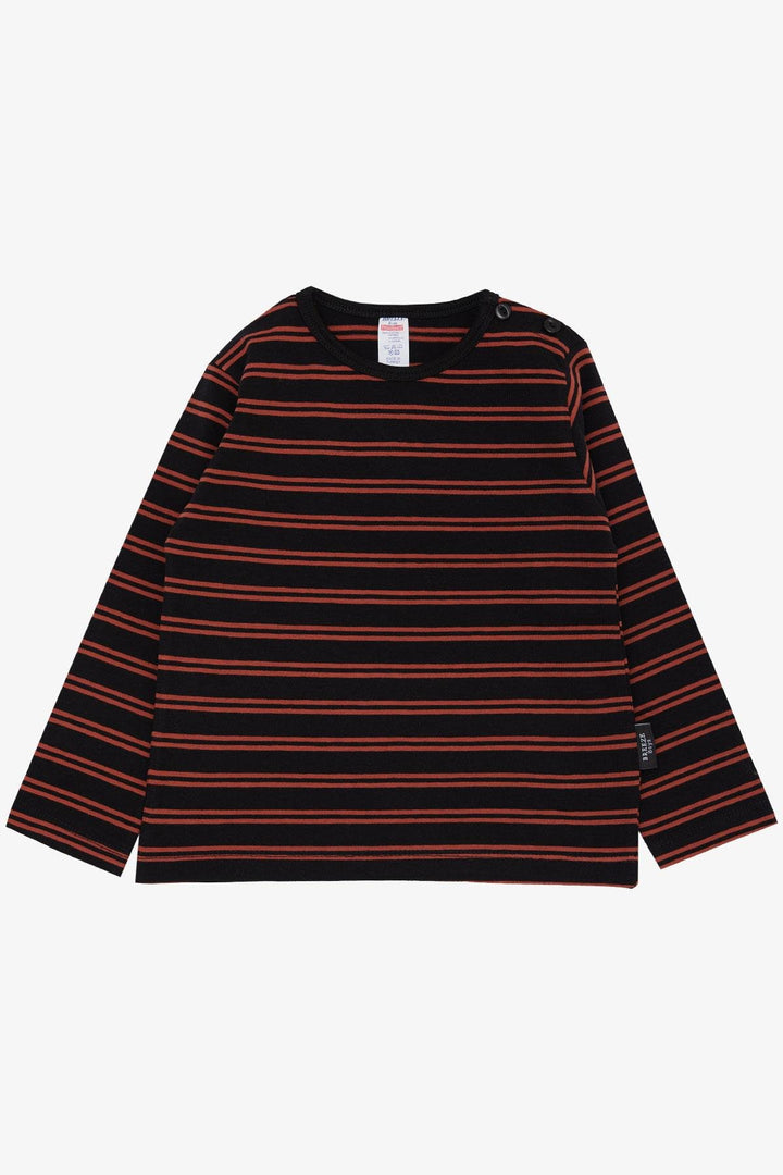 BRE Breeze Baby Boy Long Sleeve T-Shirt Striped 9 Months-3 Years, Black - Herford