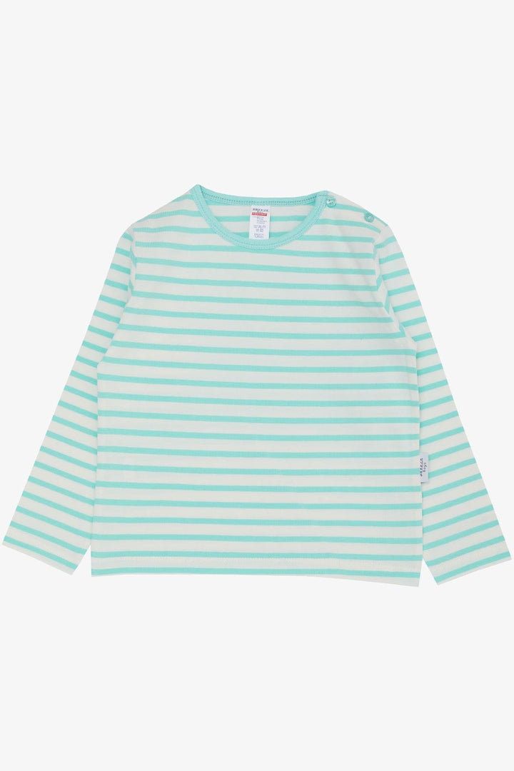 BRE Breeze Baby Boy Long Sleeve T-Shirt Striped 9 Months-3 Years, Aqua Green - Goslar