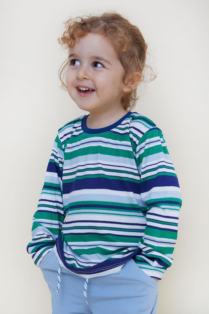 BRE Breeze Girls & Boys Baby Boy Long Sleeve T-Shirt Colorful Striped 9 Months-3 Years, Mixed Color - Ashburn