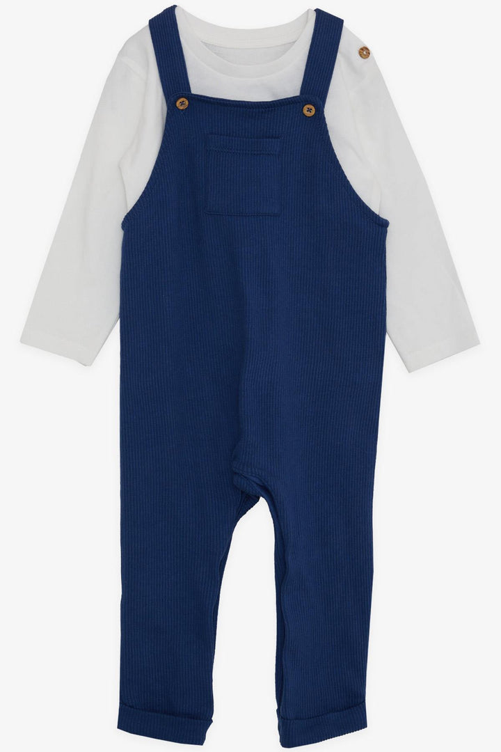 BRE Breeze Baby Boy Long Sleeve T-shirt Overalls with Buttons and Pockets, Navy Blue, 0 Years - Ibiza