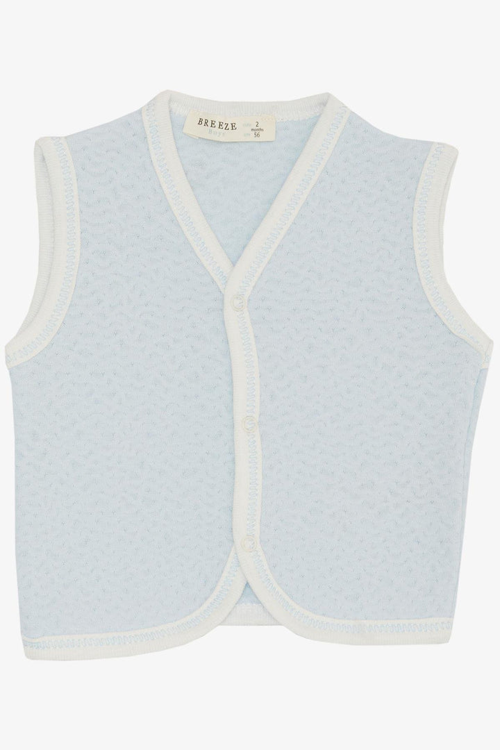 BRE Breeze Baby Boy Vest with Snaps 0-9 Months, Light Blue - Stockport