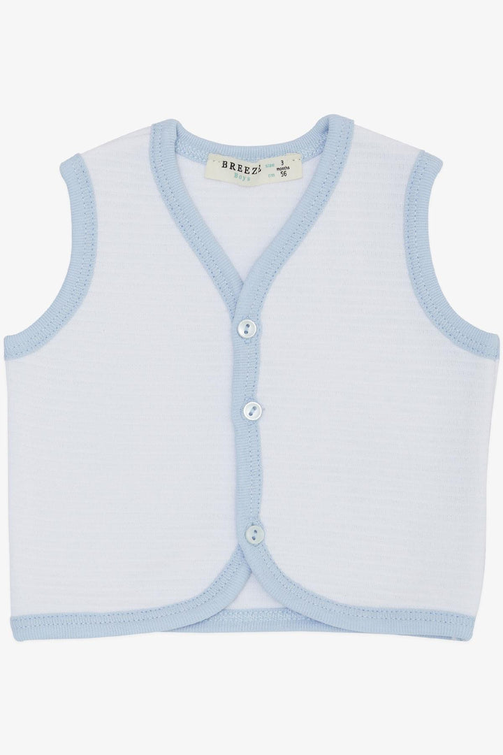 BRE Breeze Baby Boy Vest Buttoned 0-9 Months, White - Lancaster