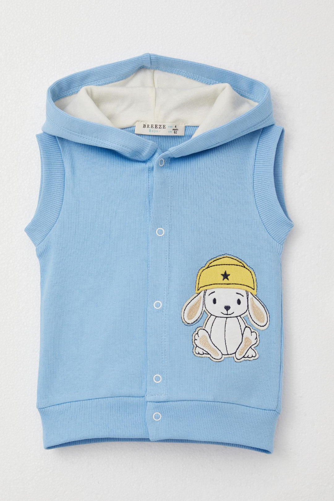 BRE Breeze Baby Boy Bodysuit 3-Piece Set with Cute Hat Dog Embroidery 4 Months Year, Light Blue - Talavera de la Reina