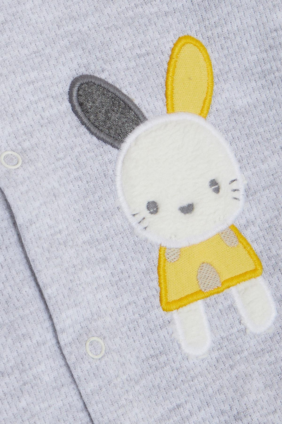 BRE Breeze Baby Boy Bodysuit 3-Piece Set with Cute Bunny Embroidery Hooded 4 Months Year, Light Gray Melange - Khartsyzk