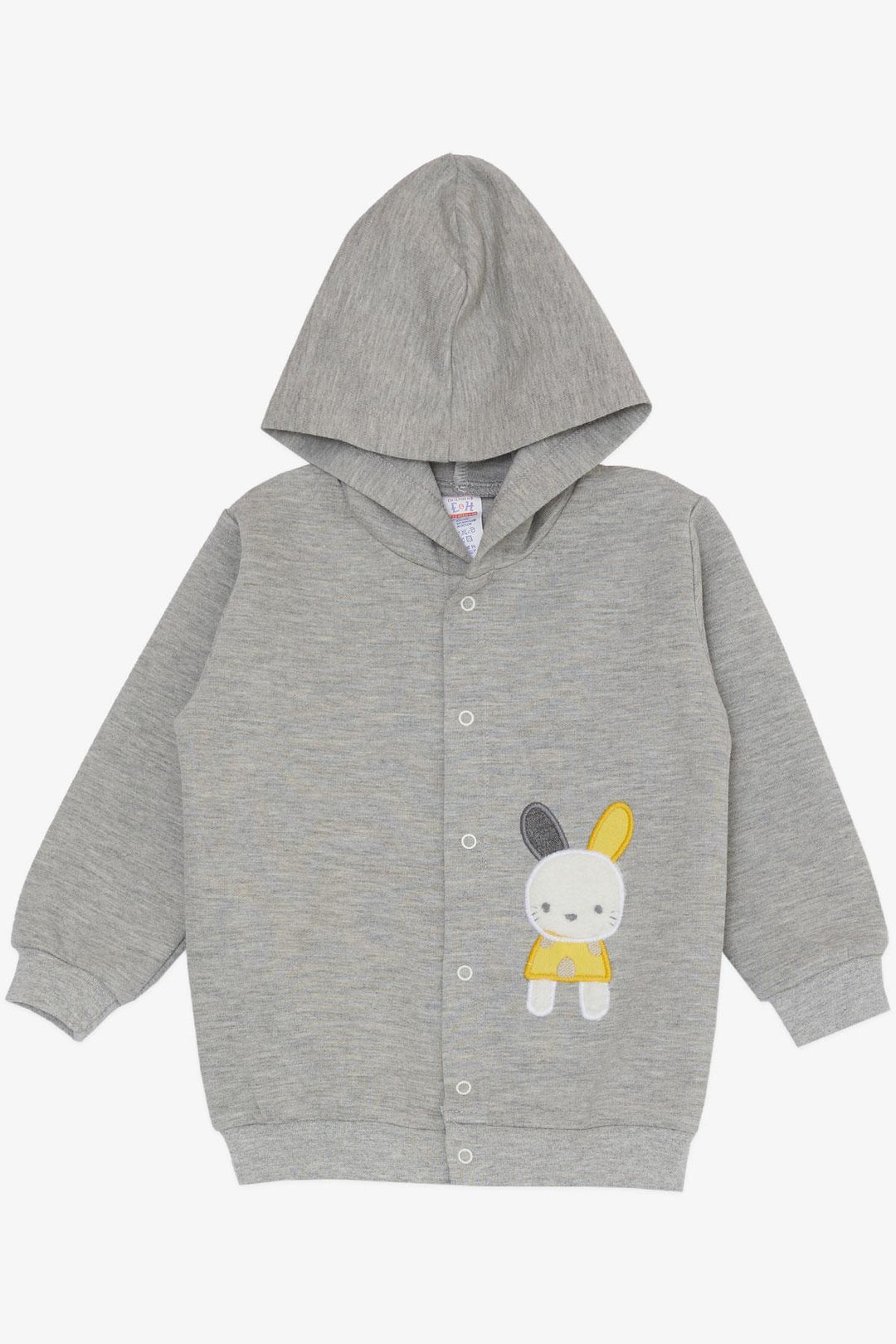 BRE Breeze Baby Boy Bodysuit 3-Piece Set with Cute Bunny Embroidery Hooded 4 Months Year, Grey Melange - Kawartha Lakes