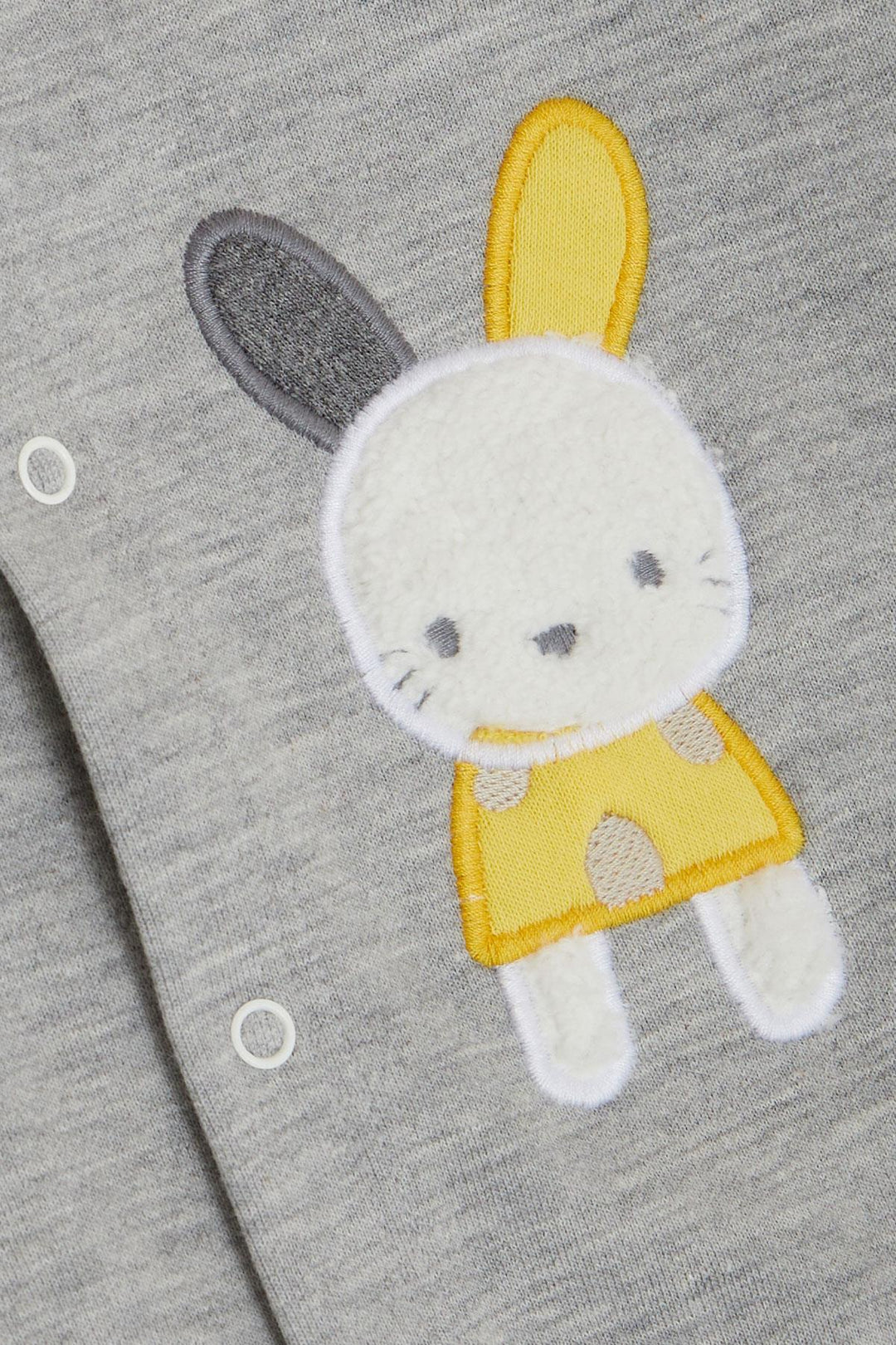 BRE Breeze Baby Boy Bodysuit 3-Piece Set with Cute Bunny Embroidery Hooded 4 Months Year, Grey Melange - Kawartha Lakes