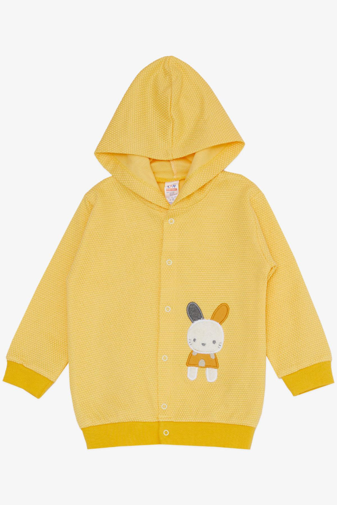 BRE Breeze Baby Boy Bodysuit 3-Piece Set with Cute Bunny Embroidery Hooded 4 Months Year, Yellow - Nicastro