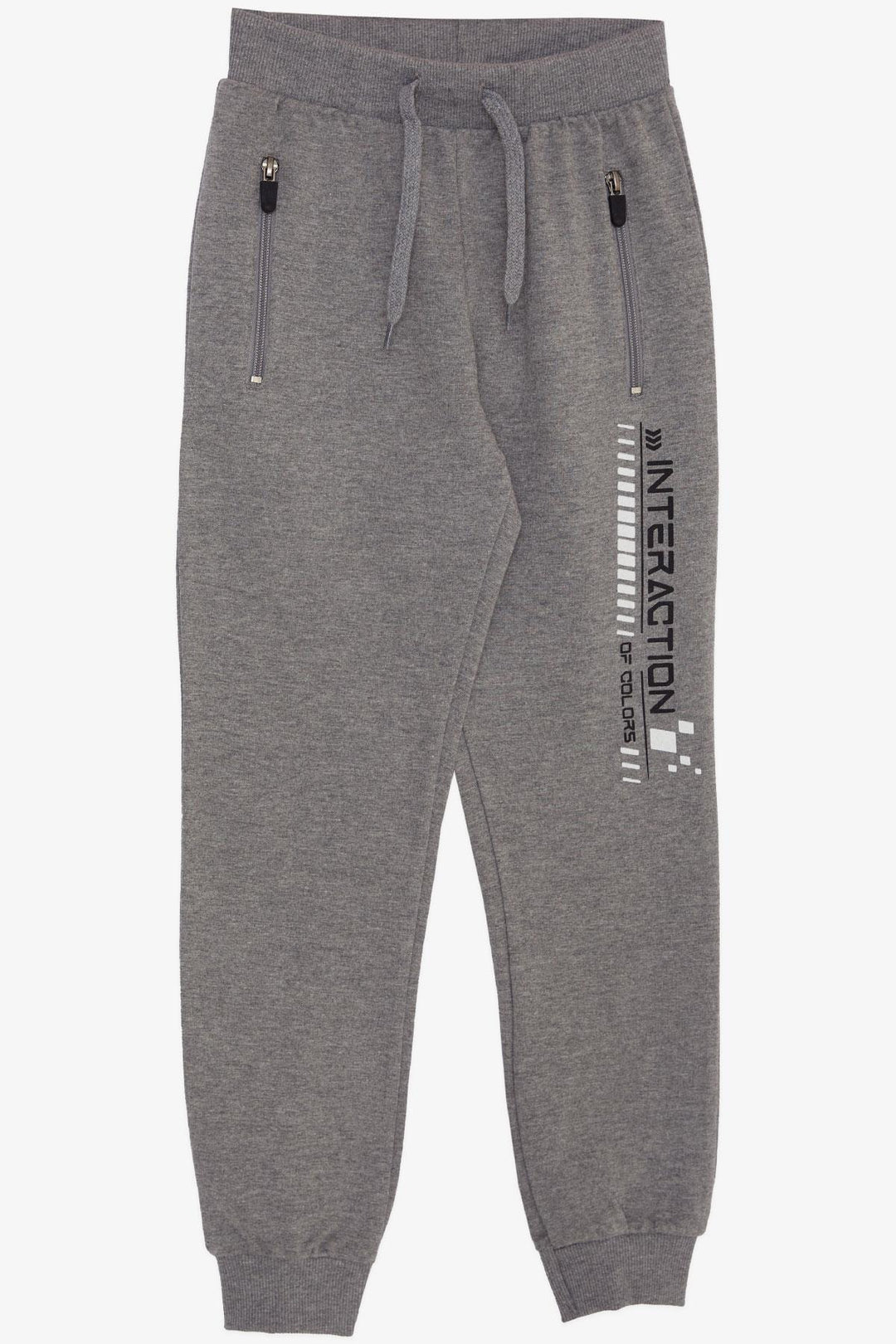 BRE Breeze Boy's Child Sweatpants with Printed Hem Pocket, Drawstring, and Accessory, 72 Years, Dark Grey Melange - Morristown