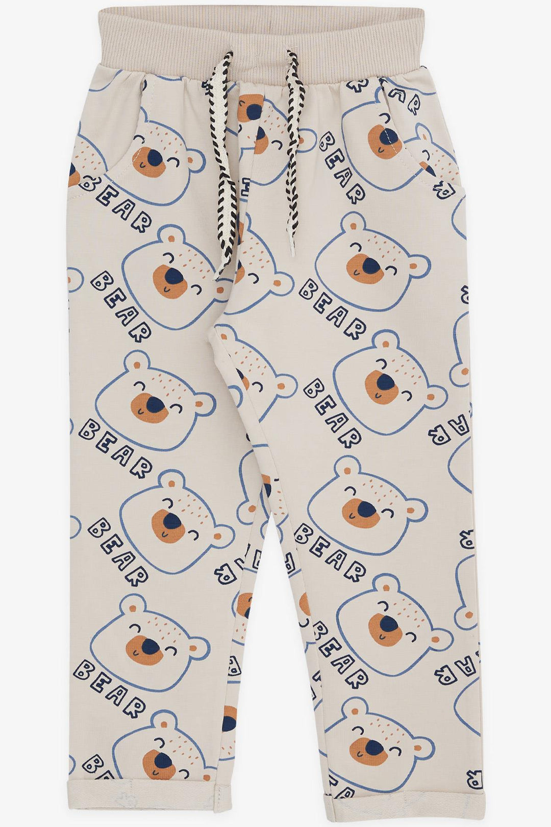 BRE Breeze Girls & Boys Boys' Sweatpants Cute Bear Printed 1-4 Years, Beige - Markham