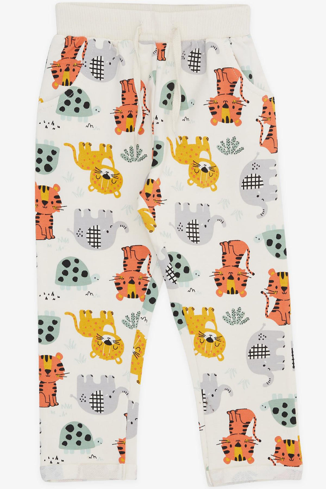 BRE Breeze Girls & Boys Boys' Sweatpants Cute Animal Patterned 1-4 Years, Cream - Kiel