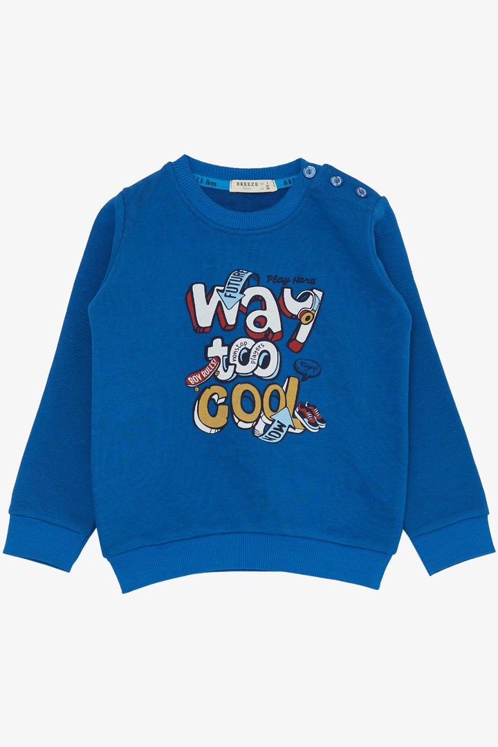 BRE Breeze Boys' Tracksuit Set 3D Printed Lettering 1.5-5 Years, Saxe Blue - Benton