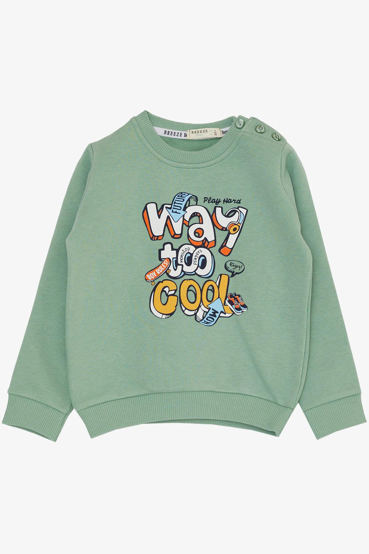 BRE Breeze Boys' Tracksuit Set 3D Printed Lettering 1.5-5 Years, Mint Green - Baldwin Park