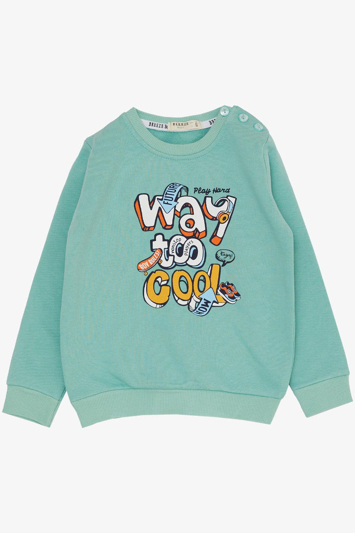 BRE Breeze Boys' Tracksuit Set 3D Printed Lettering 1.5-5 Years, Aqua Green - Staten Island