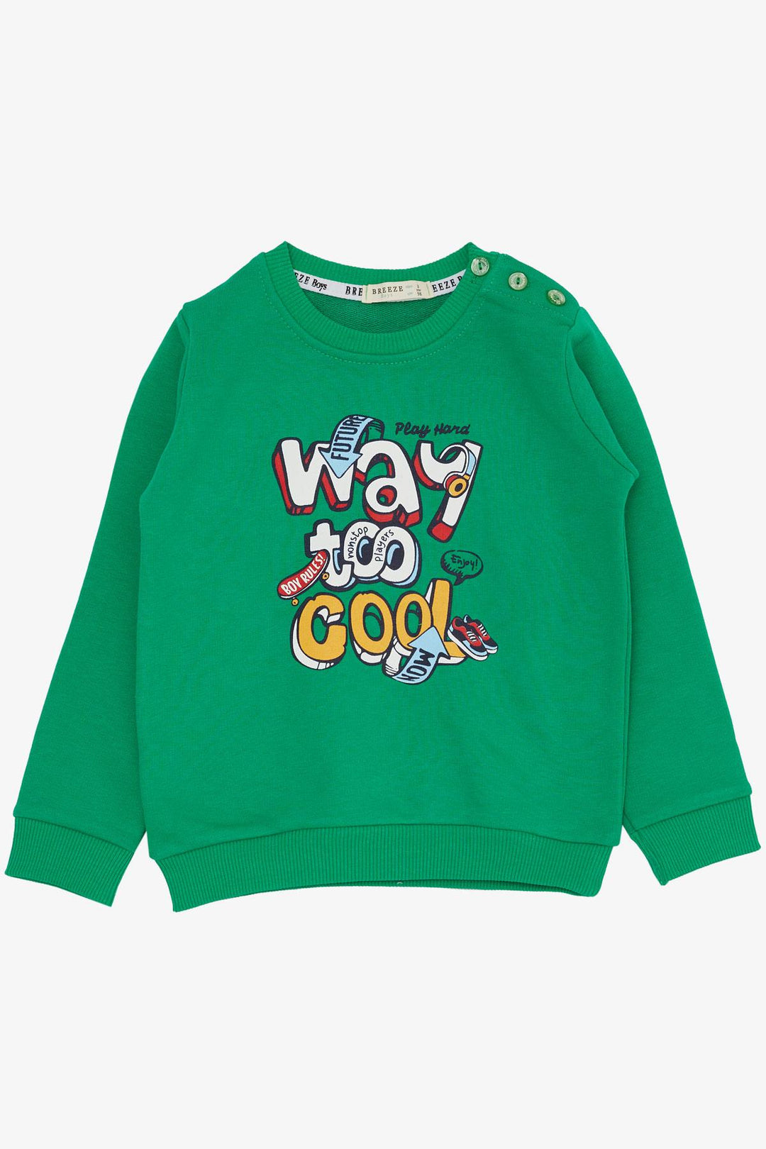 BRE Breeze Boys' Tracksuit Set 3D Printed Lettering 1.5-5 Years, Dark Green - Beckenham