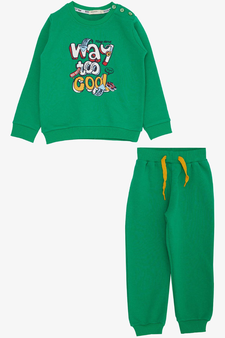 BRE Breeze Boys' Tracksuit Set 3D Printed Lettering 1.5-5 Years, Dark Green - Beckenham