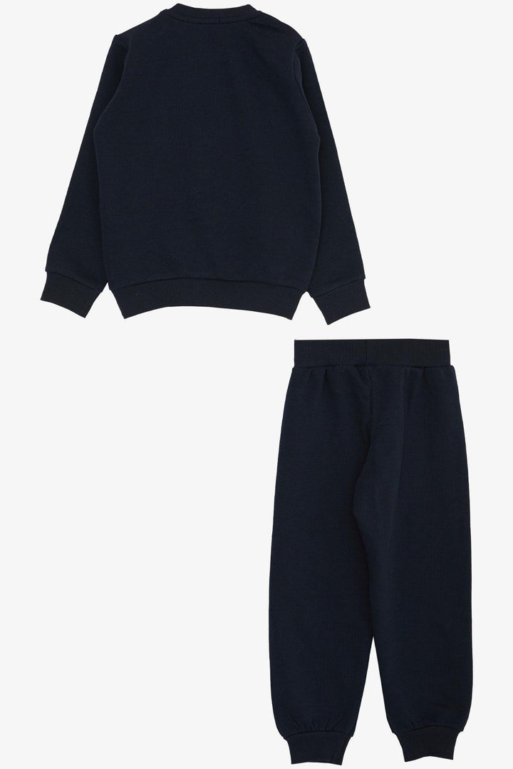 Bree Eaze Boys's Trade Clescuit с 3D -печатным текстом 1,5-5 лет, Navy Blue - Elda