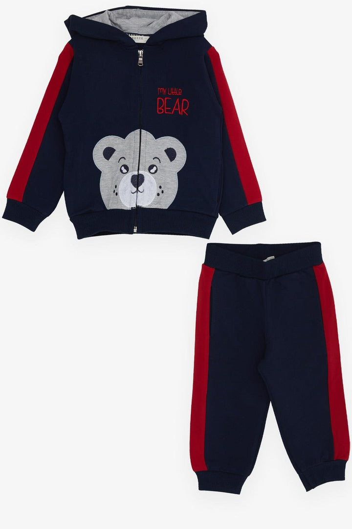 BRE Breeze Boys' Tracksuit with Bear Print, 1-4 Years, Navy Blue - Clamart