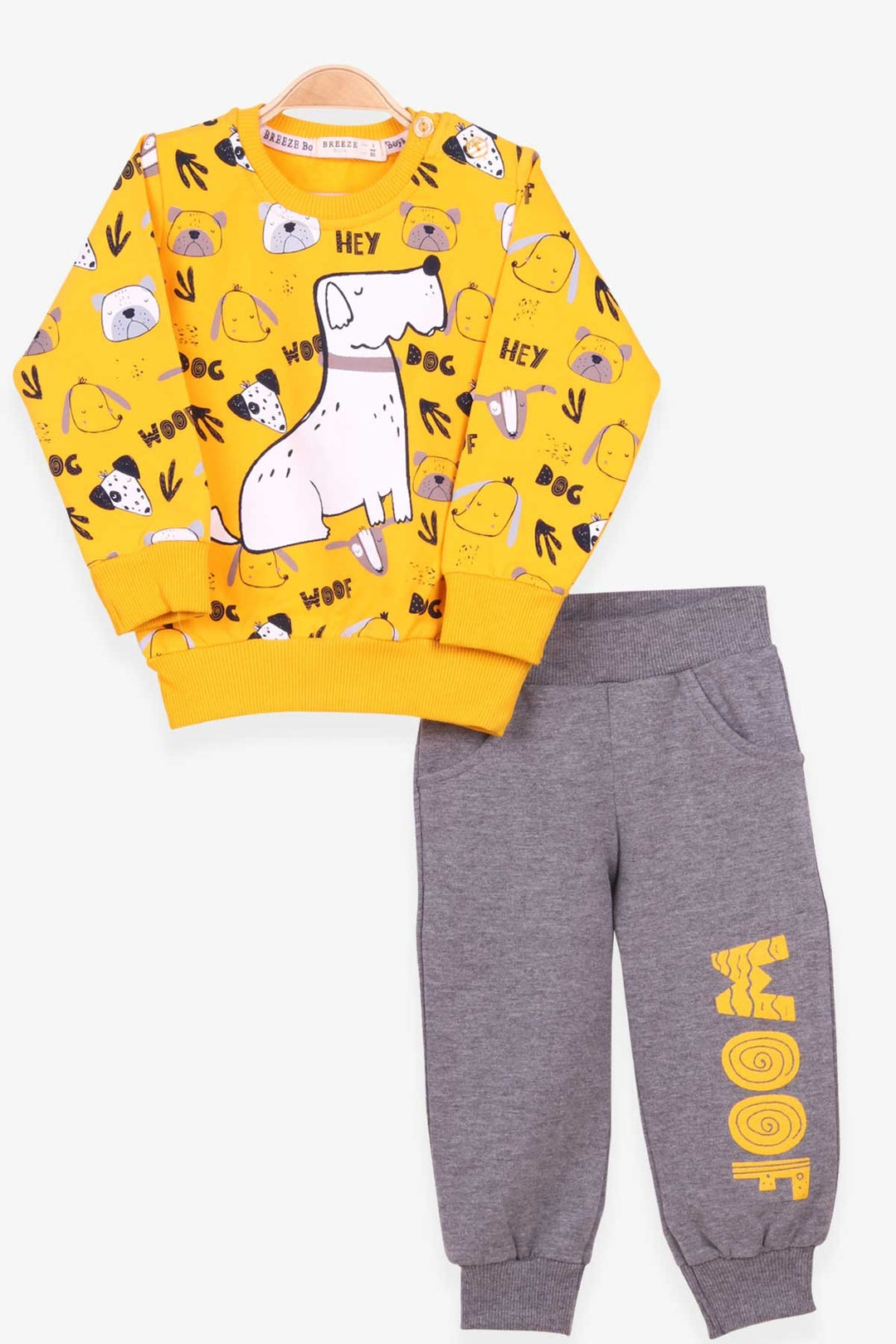 BRE Breeze Boys' Tracksuit with Printed Pattern, 1-4 Years, Yellow - Petrel