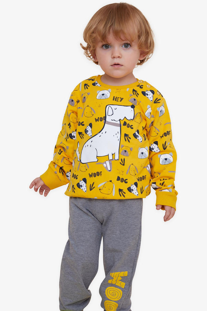 BRE Breeze Boys' Tracksuit with Printed Pattern, 1-4 Years, Yellow - Petrel