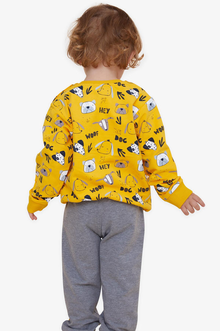 BRE Breeze Boys' Tracksuit with Printed Pattern, 1-4 Years, Yellow - Petrel