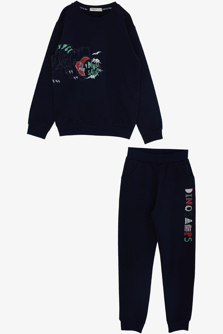 BRE Breeze Girls & Boys Boys' Tracksuit with Dinosaur Print, Navy, 4-8 Years - Puertollano