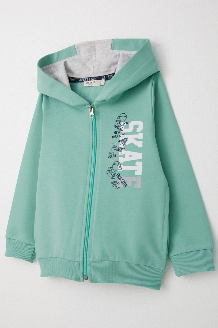 BRE Breeze Boys' Tracksuit Fun Skateboarder Printed 3-8 Years, Aqua Green - Schagen