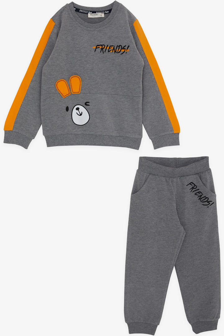 BRE Breeze Girls & Boys Boys' Tracksuit Set with Animal Print Ears Moving 1-4 Years, Dark Grey Melange - Mableton