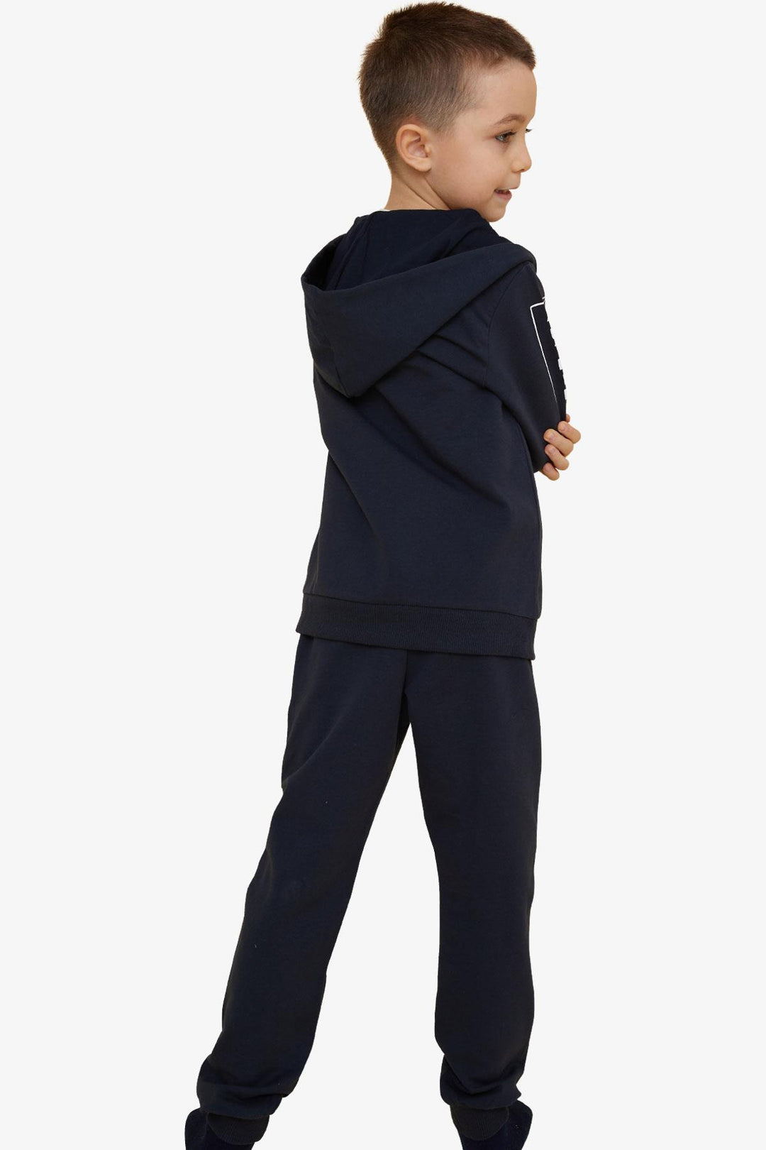 BRE Breeze Boys' Tracksuit with Hood Printed with Writing 72 Years, Navy Blue - Wesseling