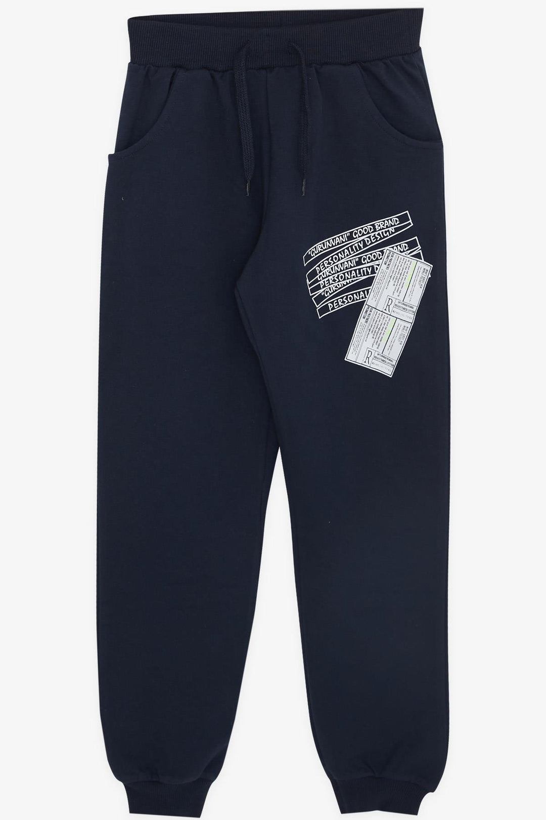 BRE Breeze Boys' Tracksuit with Hood Printed with Writing 72 Years, Navy Blue - Wesseling