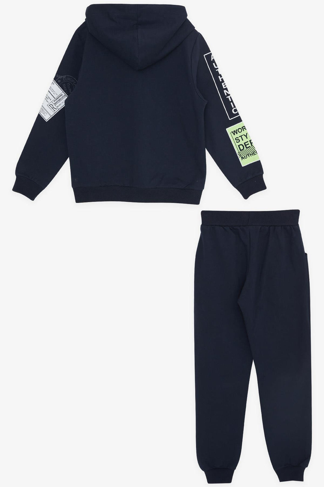 BRE Breeze Boys' Tracksuit with Hood Printed with Writing 72 Years, Navy Blue - Wesseling