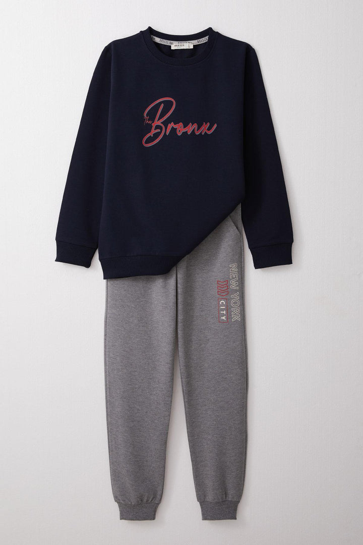 BRE Breeze Boys' Tracksuit Set Back Printed 62 Years, Navy Blue - Abington