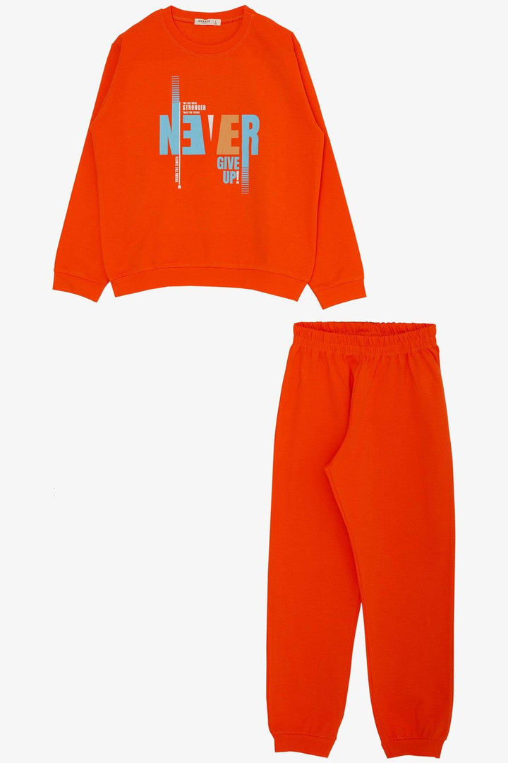 BRE Breeze Boys' Tracksuit with Printed Writing, 4-8 Years, Orange - Westfield