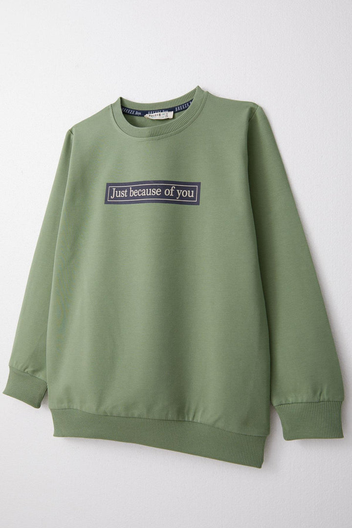 BRE Breeze Boys' Tracksuit with Printed Text 50 Years, Khaki Green - Arad