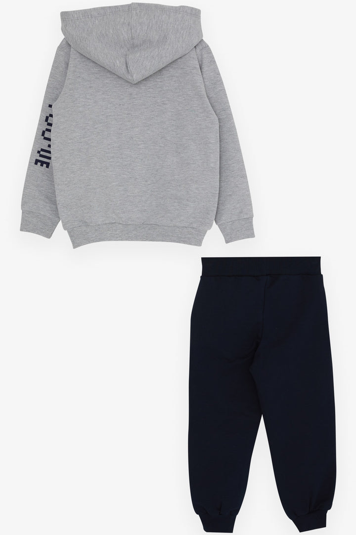 BRE Breeze Boys' Sweat Suit with Bear Print, 2-6 Years, Grey Melange - Uruapan