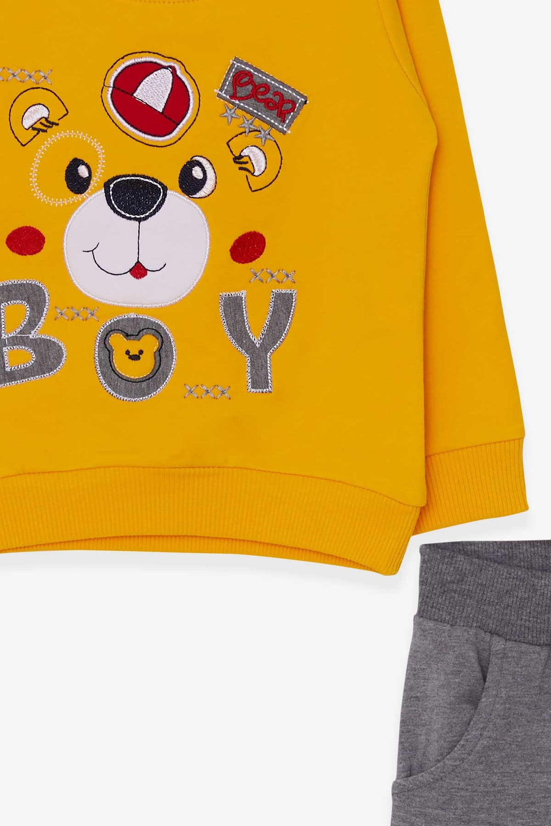 BRE Breeze Boys' Sweat Suit with Bear Figure, 1-4 Years, Yellow - Villejuif