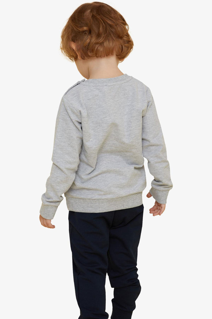 BRE Breeze Boys' Sweat Suit with Bear Figure, 1-4 Years, Gray Melange - Rexburg