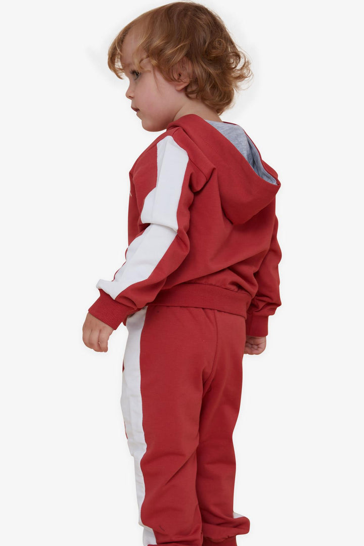 BRE Breeze Boys' Sweat Suit with Bear Print, 1-4 Years, Terracotta - Cesano Maderno