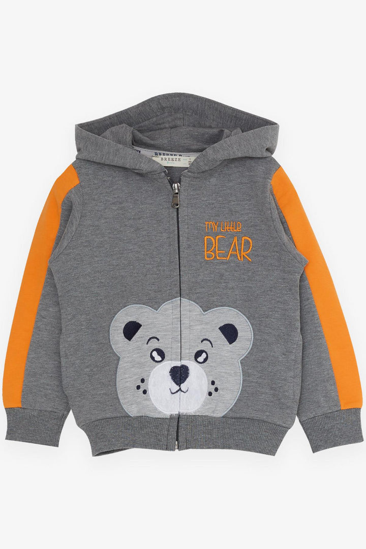 BRE Breeze Boys' Sweat Suit with Bear Print, 1-4 Years, Grey Melange - Pirmasens