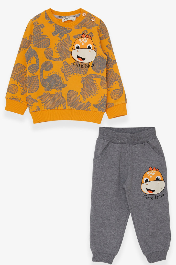 BRE Breeze Boys' Tracksuit with Dinosaur Print, 1-4 Years, Yellow - Hunedoara