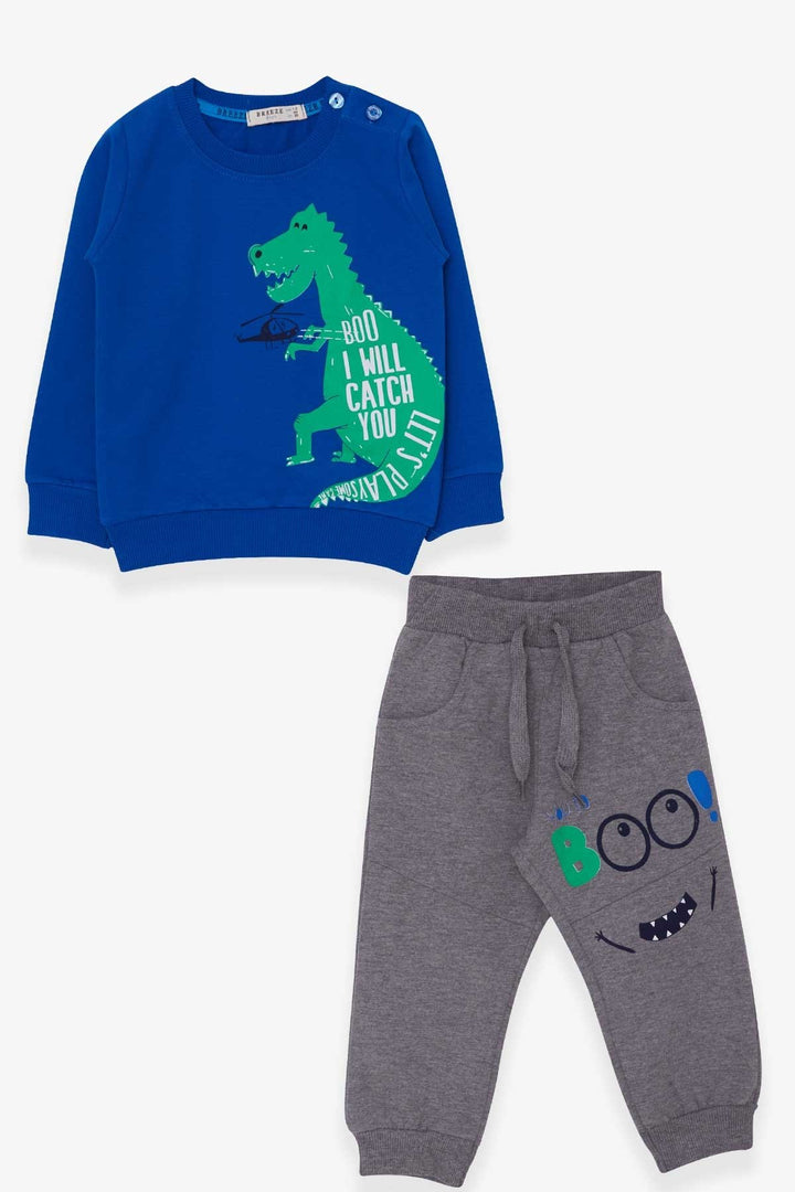 BRE Breeze Boys' Tracksuit with Dinosaur Print 1.5-5 Years, Saxe Blue - Santarém