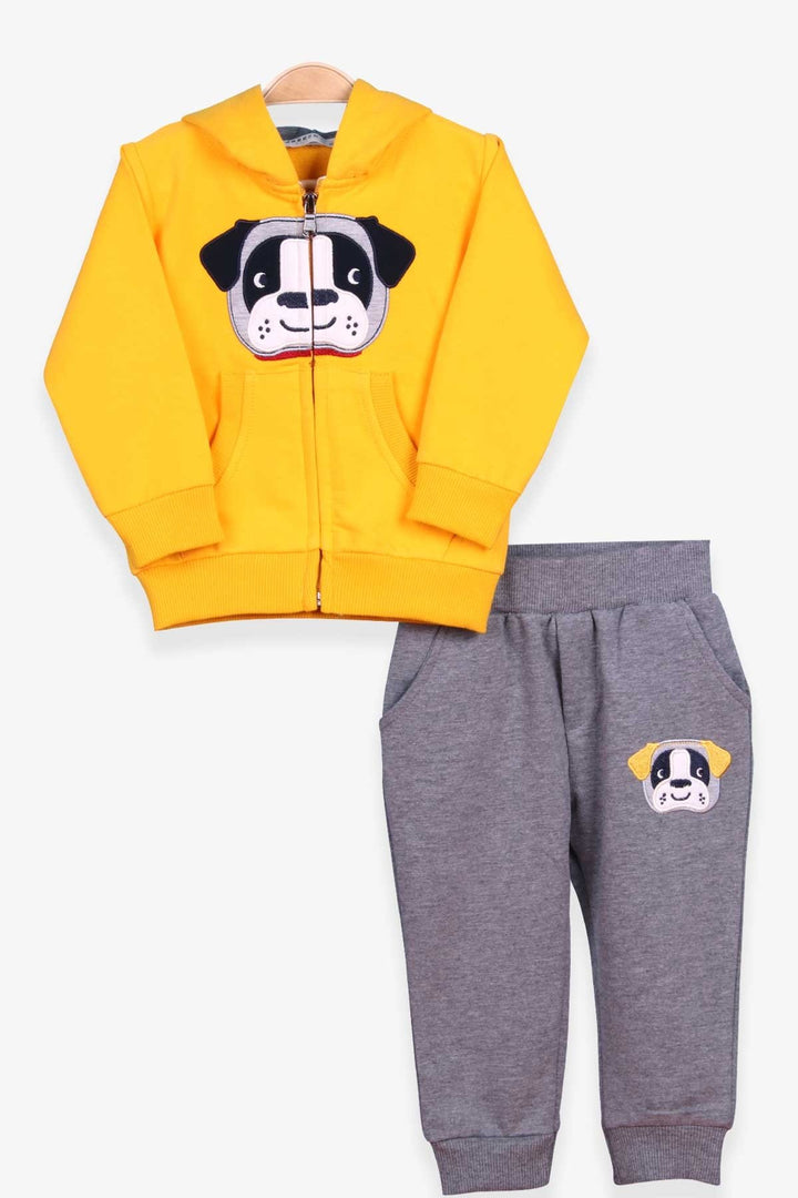 BRE Breeze Boys' Tracksuit with Dog Embroidery, 1-4 Years, Yellow - Country Club