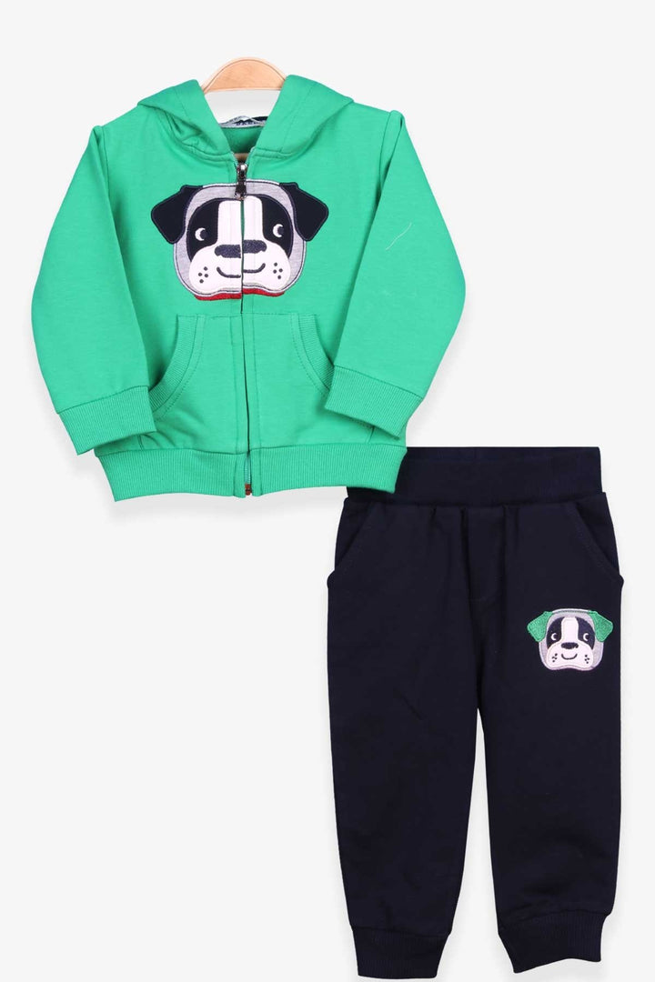 BRE Breeze Boys' Sweat Suit with Dog Embroidery, 1-4 Years, Green - Philadelphia