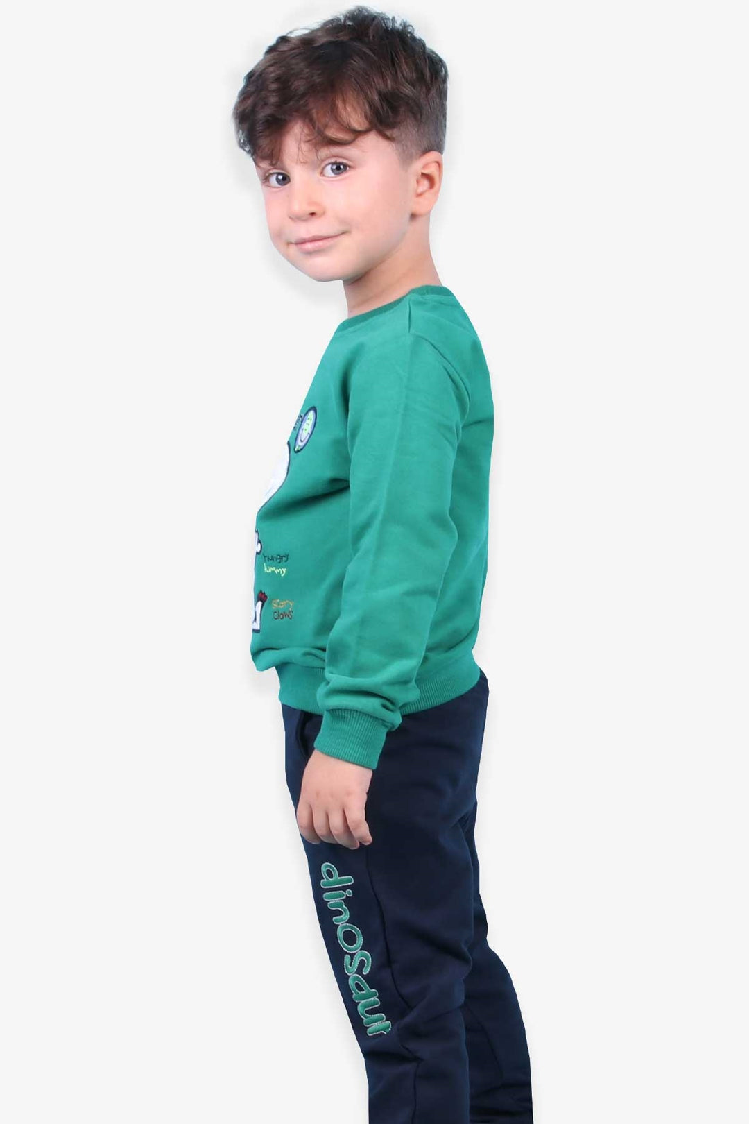 BRE Breeze Boys' Tracksuit with Tiny Dinosaur Embroidery, 1-4 Years, Green - Balingen