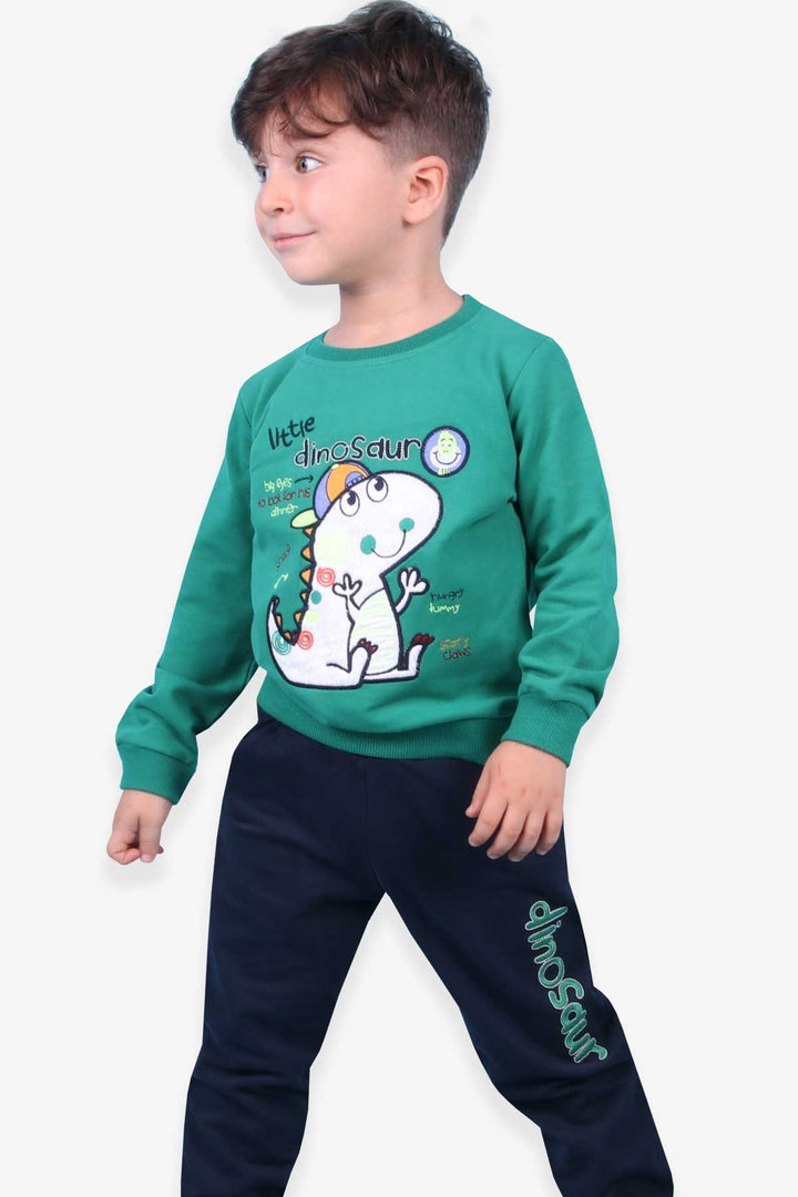 BRE Breeze Boys' Tracksuit with Tiny Dinosaur Embroidery, 1-4 Years, Green - Balingen