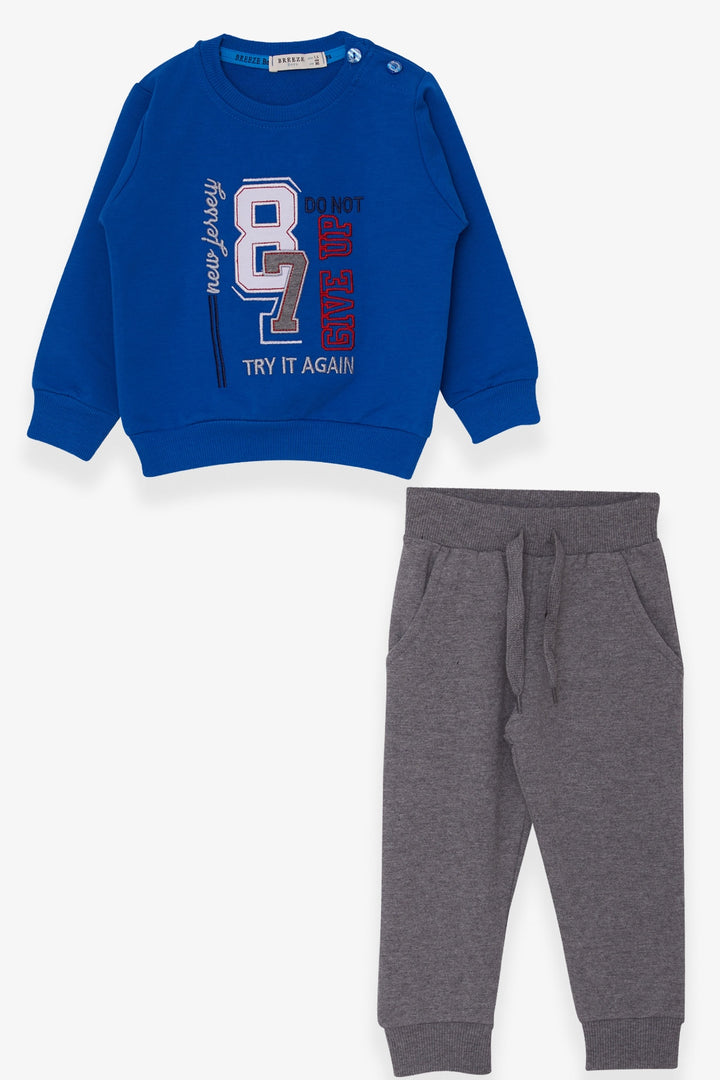 BRE Breeze Boys' Tracksuit with Number Embroidery, 1.5-5 Years, Sky Blue - Istog