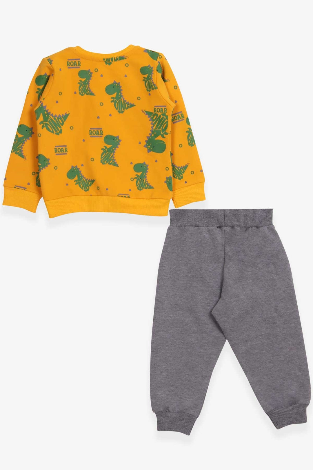 BRE Breeze Boys' Tracksuit Cute Dinosaur Patterned 1-4 Years, Mustard Yellow - Temoaya