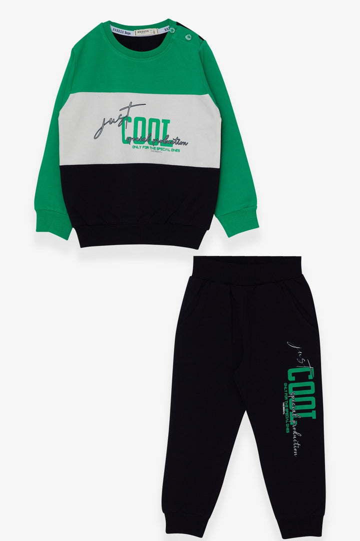 BRE Breeze Boys' Tracksuit with Printed Writing 1.5-5 Years, Green - Palaió Fáliro